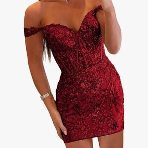 Red Sweetheart Neckline Bodycon Mini Dress